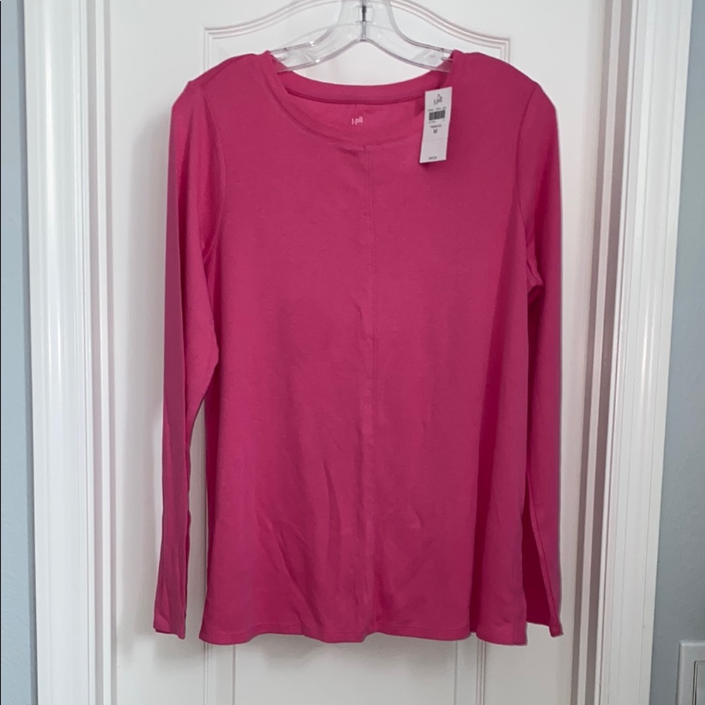 JJill NWT Women's Pink Long-Sleeve Pima Crew-neck Tee medium